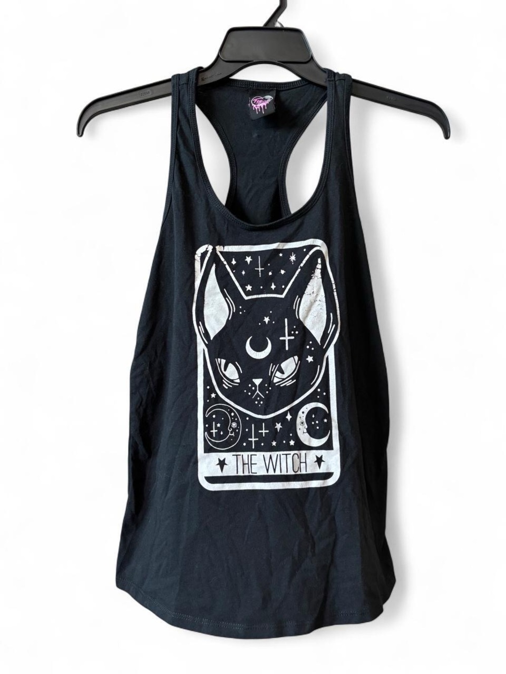 Too Fast Black Cat Tarot Graphic Racerback Tank